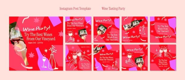 Wine tasting party  instagram posts