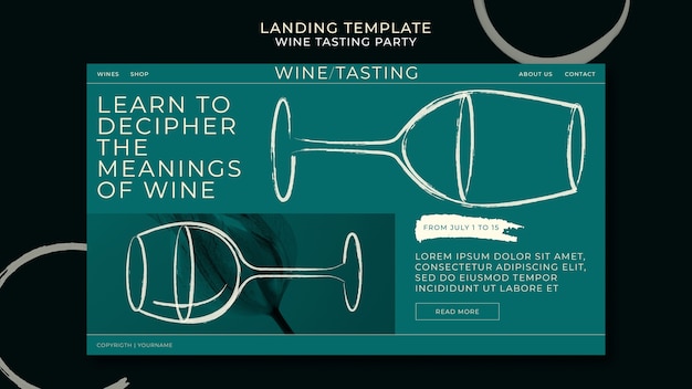 wine tasting party landing page template