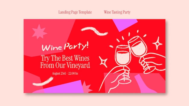 Wine tasting party landing page template