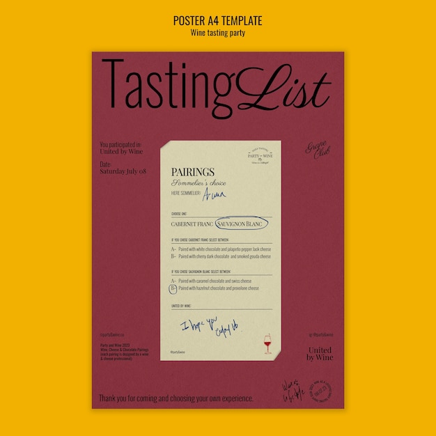 Wine tasting party template