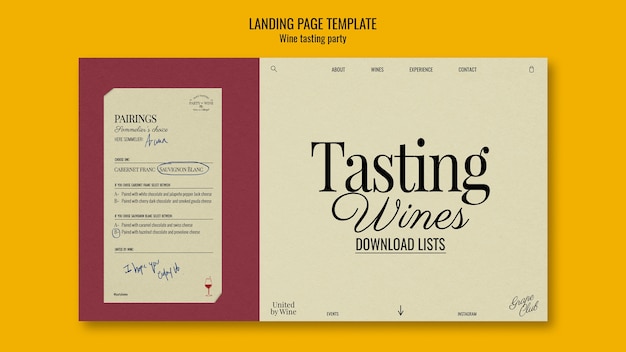 Wine tasting party template