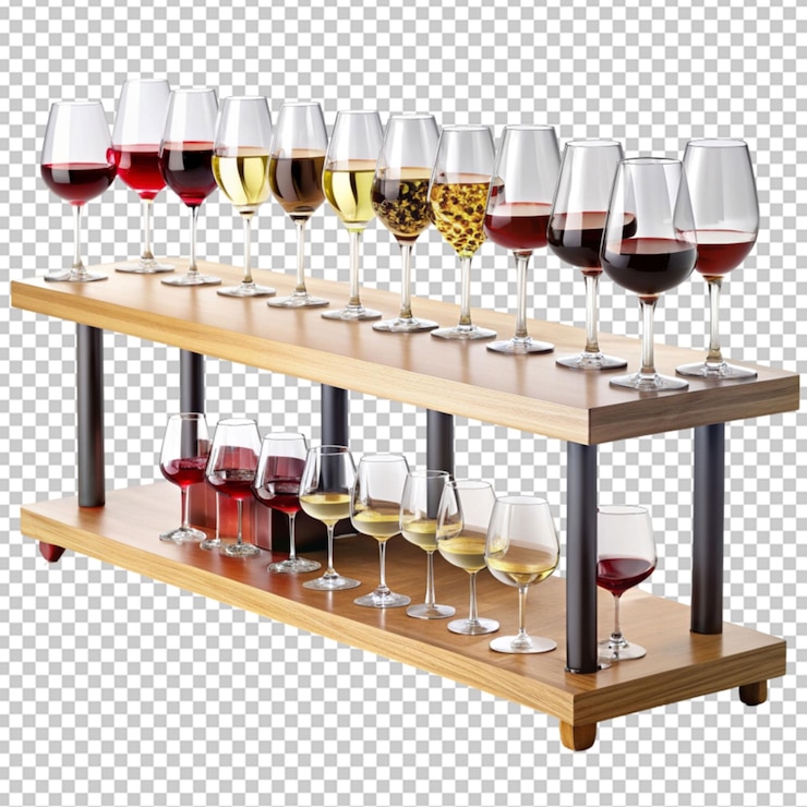PSD wine tasting table on transparent background