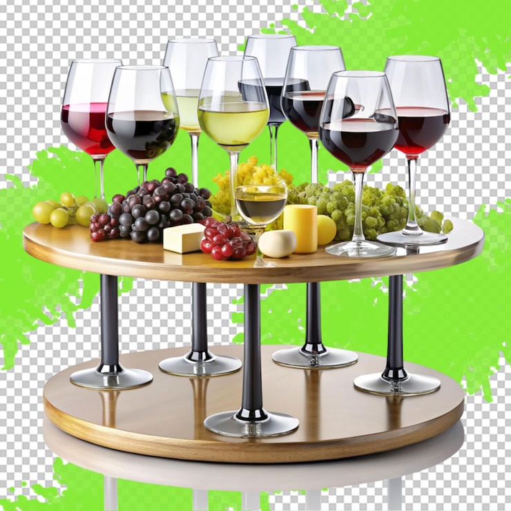 PSD wine tasting table on transparent background