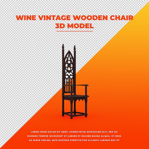 PSD wine vintage wooden chair