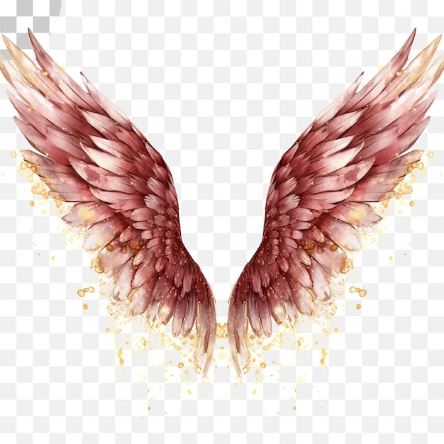 Wing watercolor transparent background