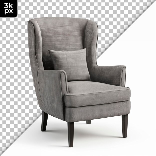 PSD wingback chair isolated on transparent background