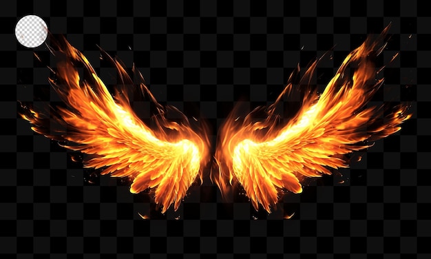 PSD the wings of a fire on a transparent background