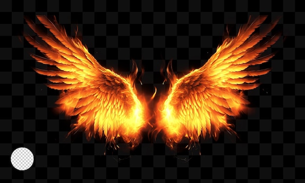 PSD the wings of a fire on a transparent background