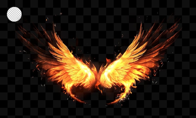 The wings of a fire on a transparent background