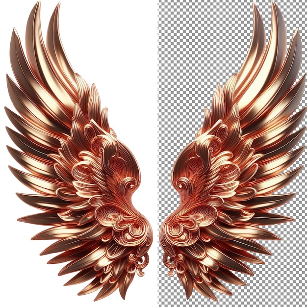 PSD 파뉴의 풍요의 날개 (wings of opulence isolated 3d luxury wings on png background)