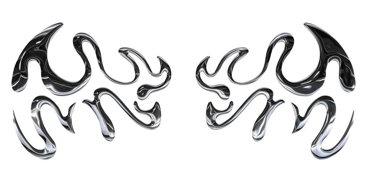 PSD wings tribal liquid chrome for template and backgrounds or pattern