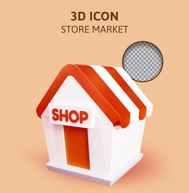Winkel, winkel of markt 3d-rendering illustratie