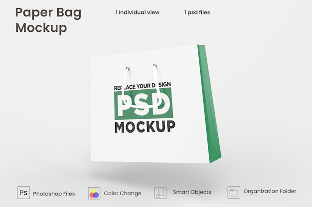 Winkelen papieren zak psd mockup ontwerp