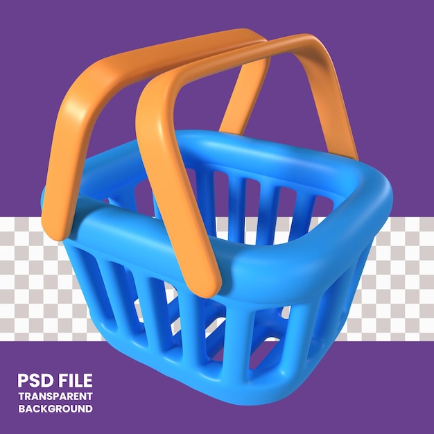 Winkelmandje Leeg 3D Illustratie Pictogram