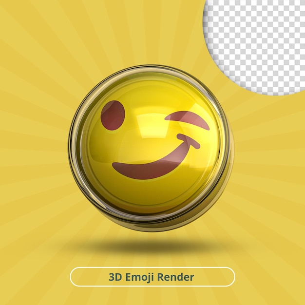 Winking Face emoji3d illustration