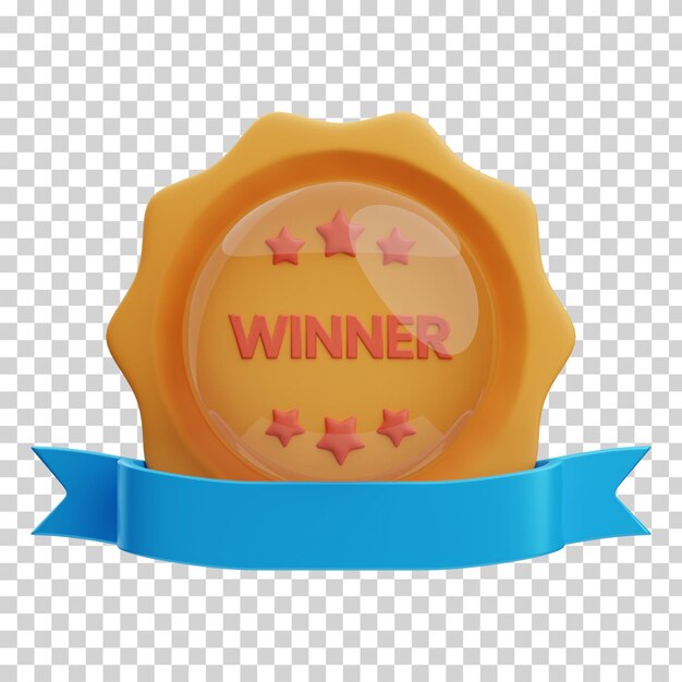 PSD winnaar badge 3d illustratie