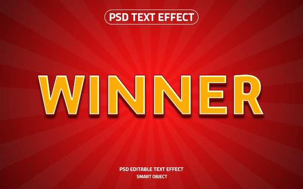 PSD winnaar bewerkbaar teksteffect logo mockup