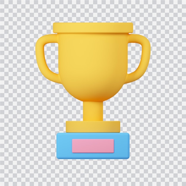 PSD winner cup icon isolated on white 3d rendered image