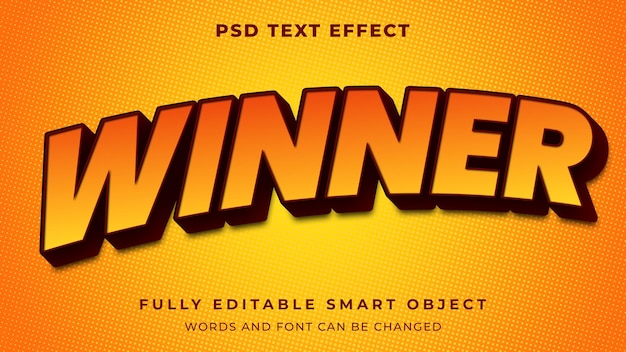 Winner editable text effect