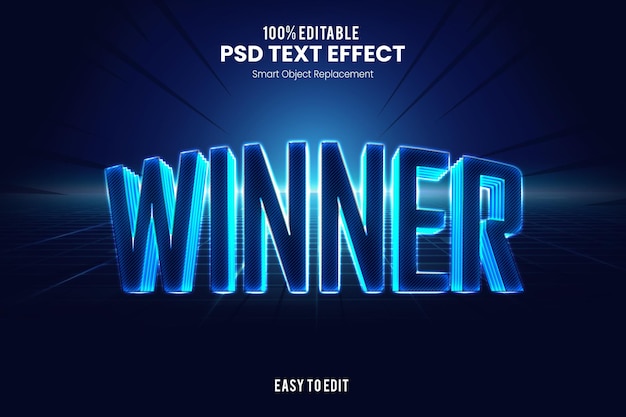 Winner  modern and futuristic 3d esport game text effect