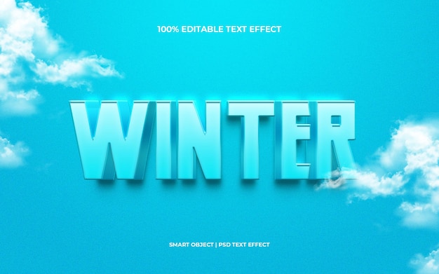 Winter 3d bewerkbaar psd-teksteffect