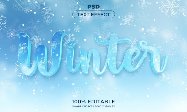winter 3d editable text effect template