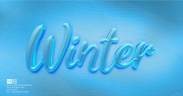 PSD winter 3d style text effect