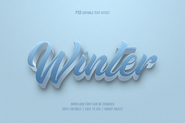 Winter 3D tekst effect