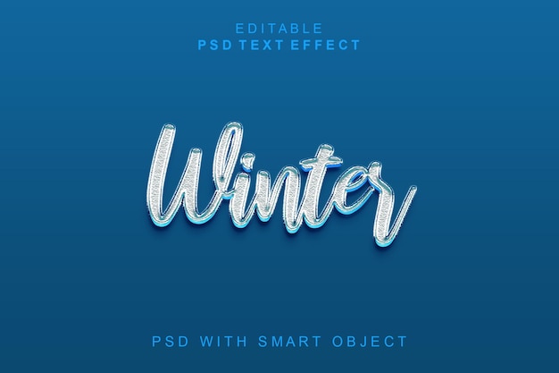 PSD winter 3d text effect