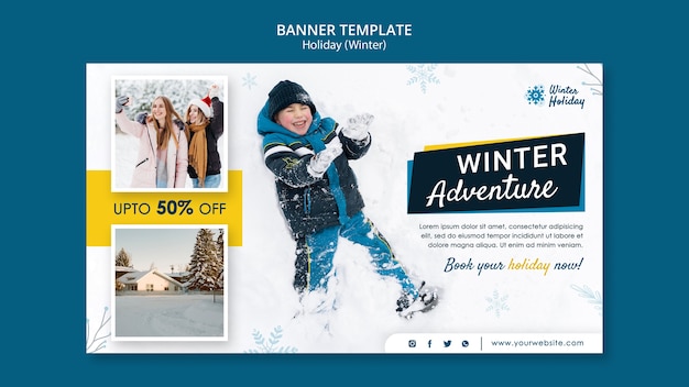 PSD winter adventure banner template