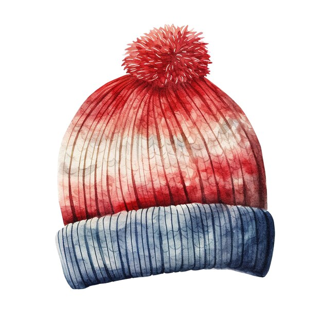 PSD winter beanie for christmas event watercolor style ai generated