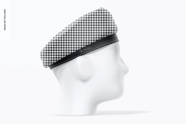 PSD winter beret for women mockup, side view