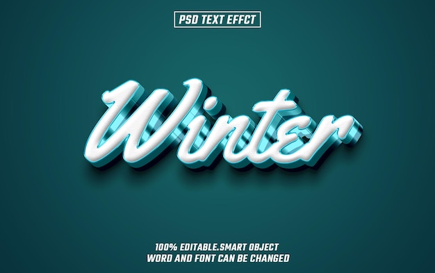 winter bewerkbare tekst lettertype effect 3d tekst voor titel
