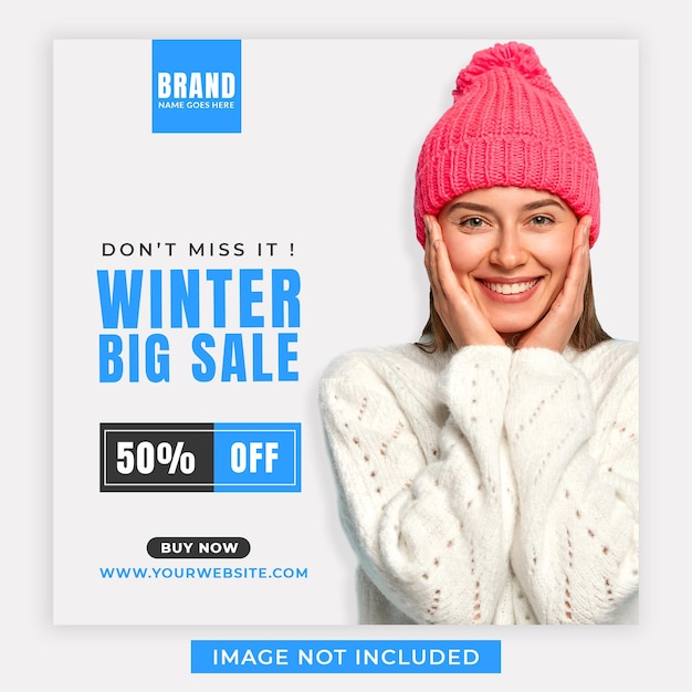 Winter big sale social media post design