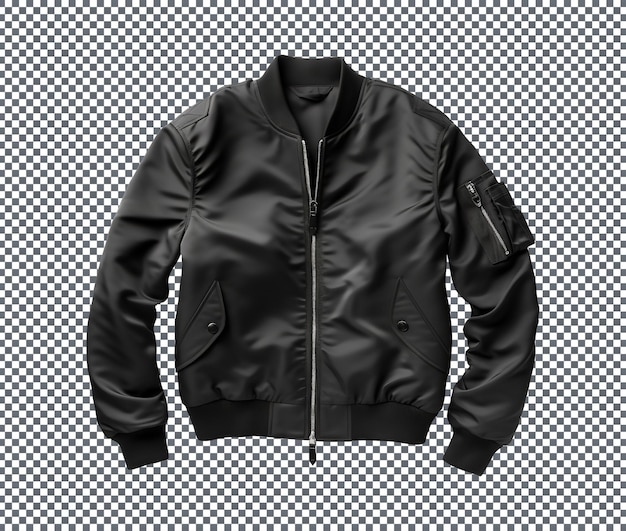 PSD winter bomber jacket isolated on transparent background