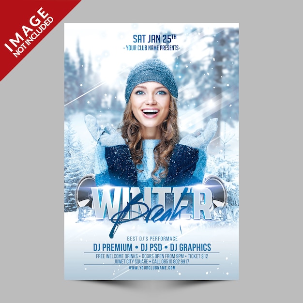 PSD winter break party flyer template