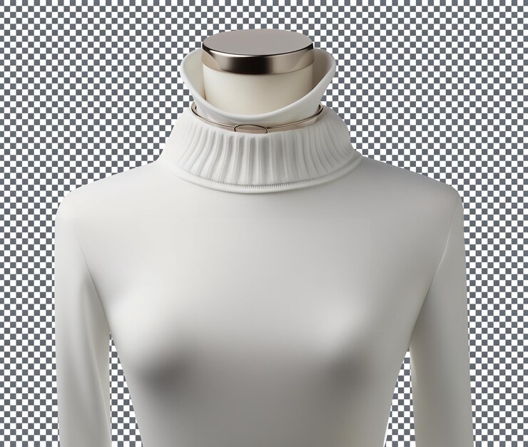 PSD winter choker neck isolated on transparent background