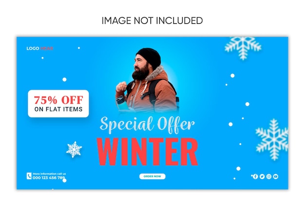 PSD winter clothes sale social media design instagram facebook