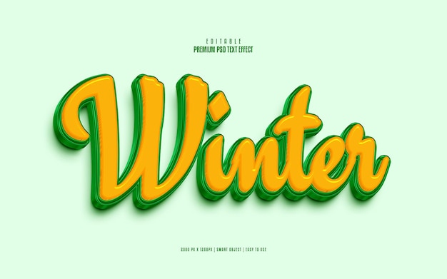 Winter editable premium psd text effect