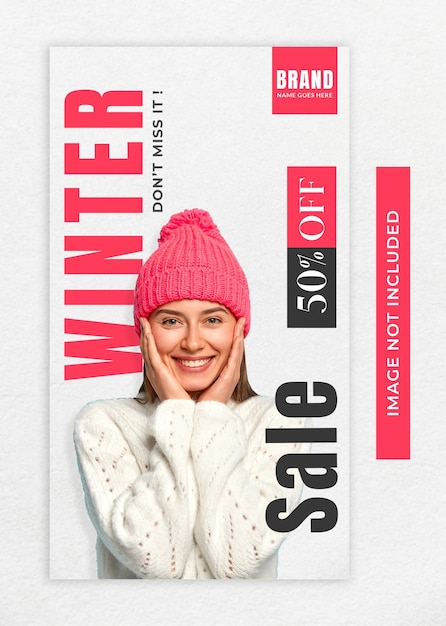 Winter fashion sale instagram story post design