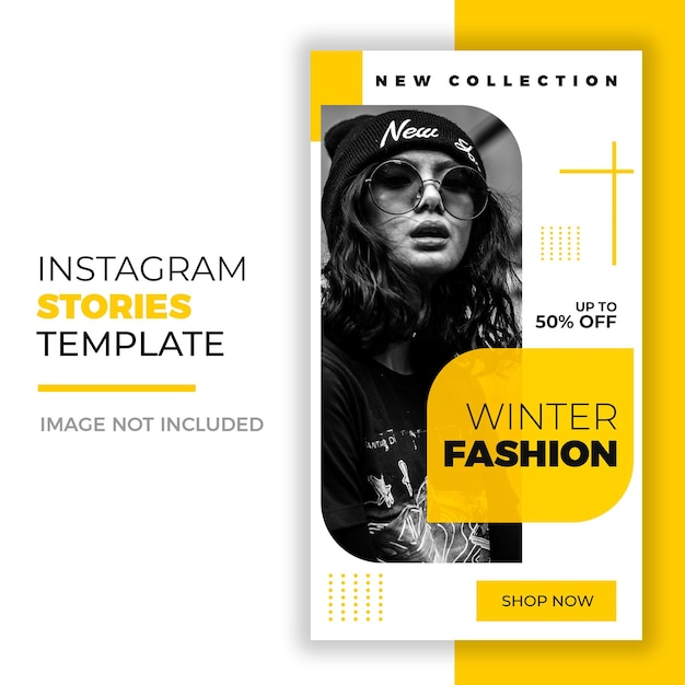 Winter fashion sale Instagram story template  Premium PSD