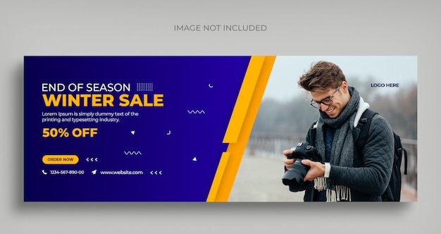 PSD winter fashion sale social media web banner flyer and facebook cover photo design template