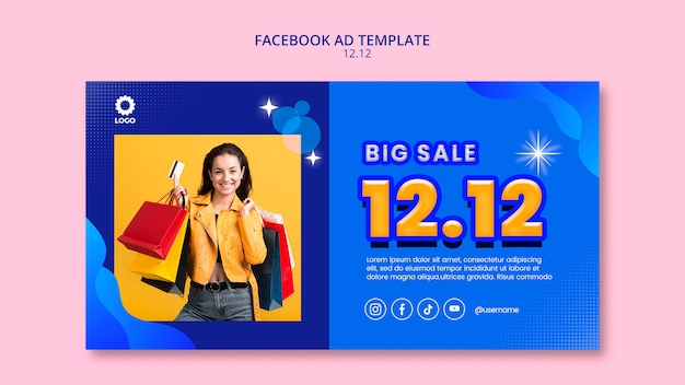 PSD winter flash sale facebook template