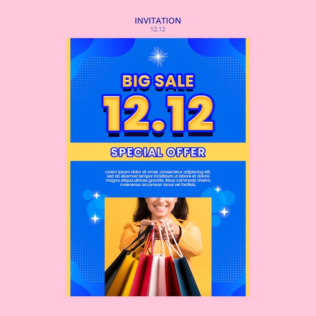 winter flash sale invitation template