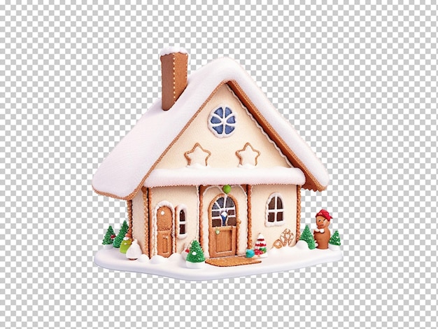 Winter gingerbread house watercolor