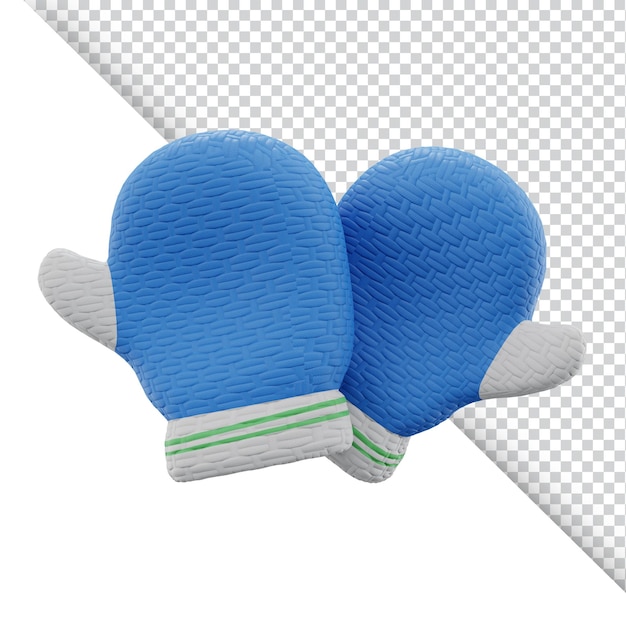 Winter gloves 3d illustration