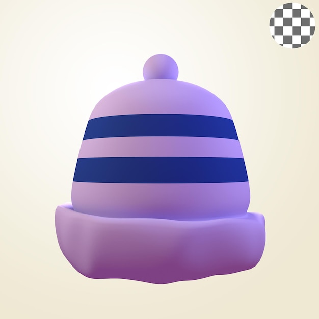 Illustrazione 3d del cappello di inverno