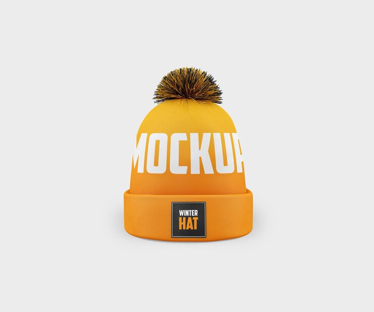 PSD winter hat mockup psd template