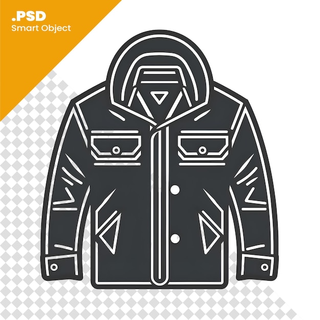 PSD giacca d'inverno isolata su sfondo bianco modello psd di illustrazione vettoriale