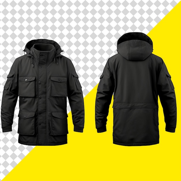 Winter jacket mockup isolated on transparent background png file format